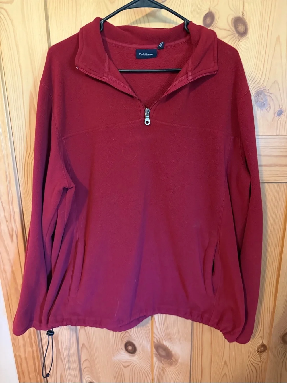 Red Fleece Croft and Barrow Sweater Size Large